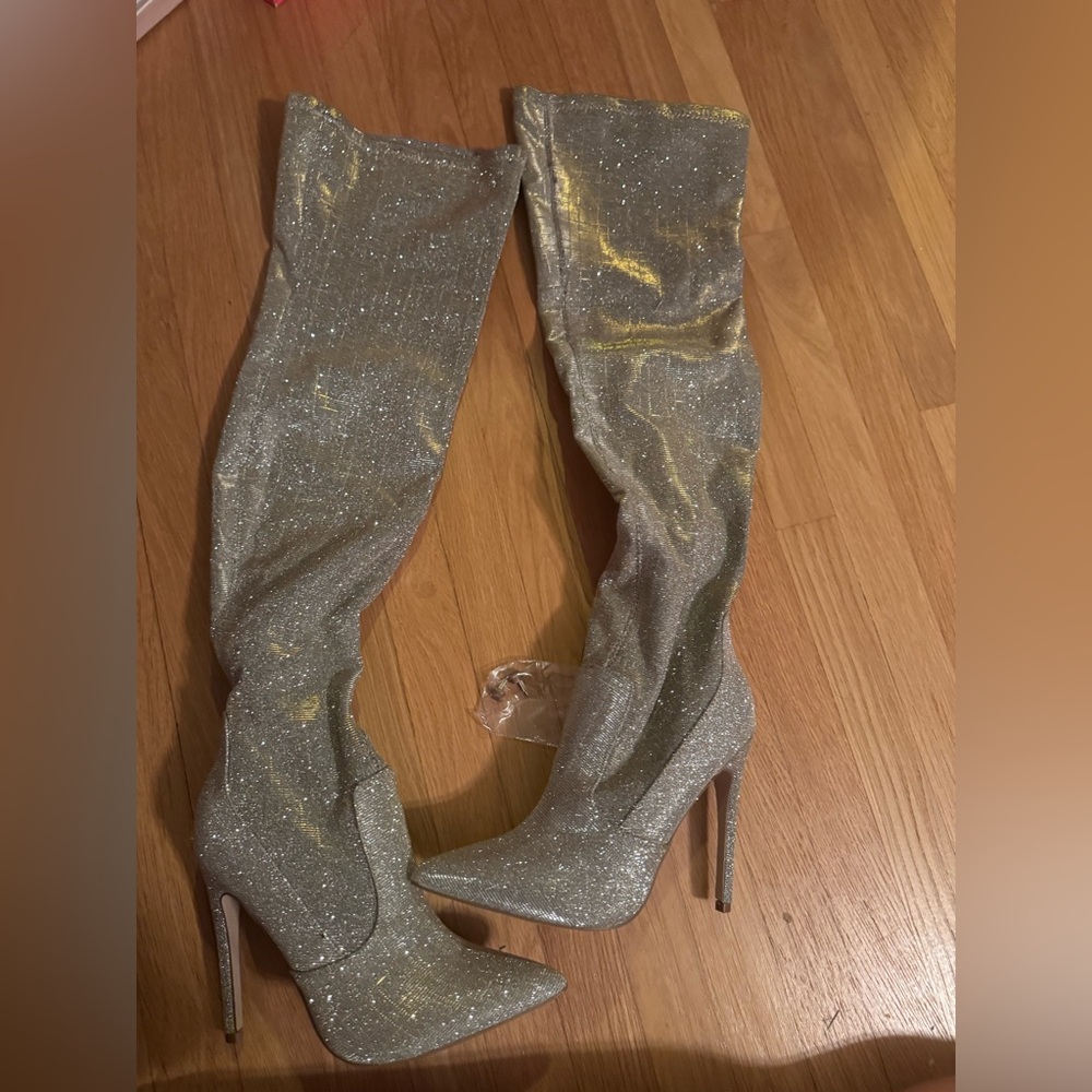 Brand new Dual shine gold and silver boots